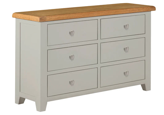 Lucca 6 Drawer Real Hardwood Oak Chest Of Draws