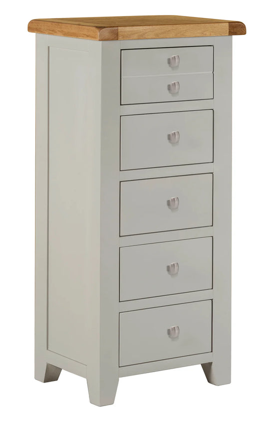 Lucca 5 Drawer Real Hardwood Oak Chest Of Draws