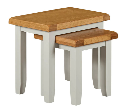 Lucca Nest of 2 Real Hardwood Oak Tables