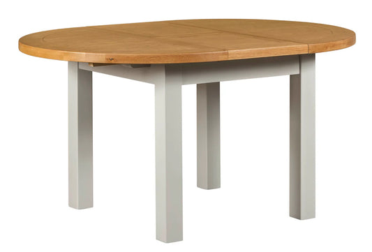 Lucca Real Hardwood Oak 1.1m - 1.5m Round Extending Dining Table