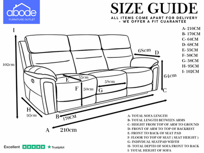 Donald Ivory Cream Leather Electric / Power Reclining 3 Seater Sofa With USB Charging Ports & Drop Down Tray Table