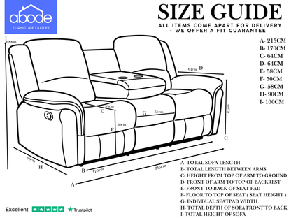 GALAXY Grey ELECTRIC Plush Velour Velvet 3 + 2 Seater With Drinks Console Reclining Sofa Set Plus USB Charging Ports
