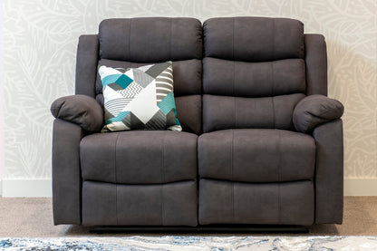 Willow Dark Grey Easy Clean Fabric With Manual Reclining Feature Seater Sofa Set Range