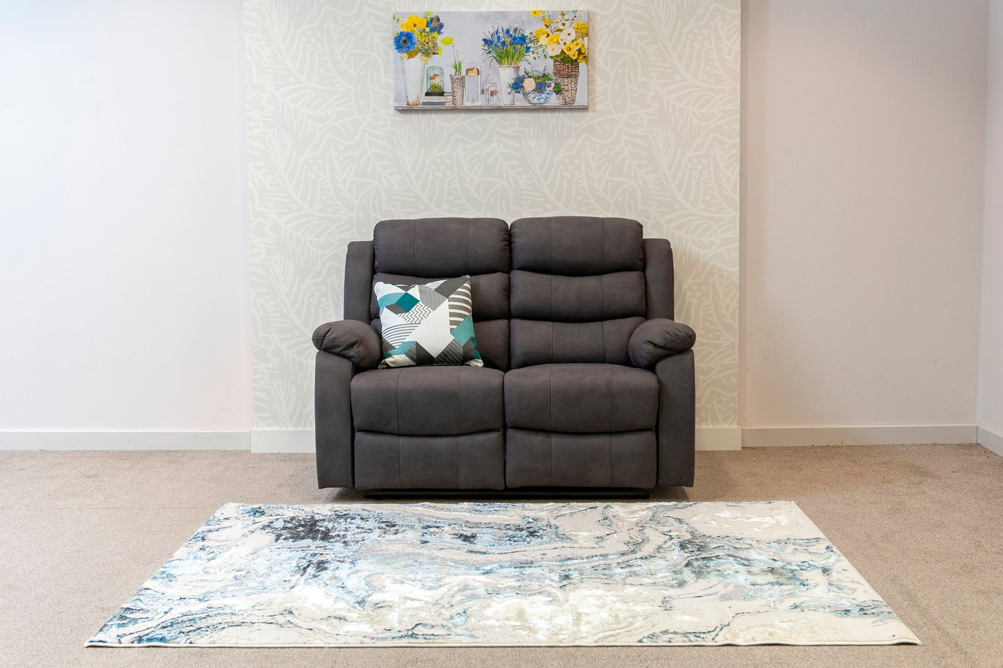 Willow Dark Grey Easy Clean Fabric With Manual Reclining Feature Seater Sofa Set Range