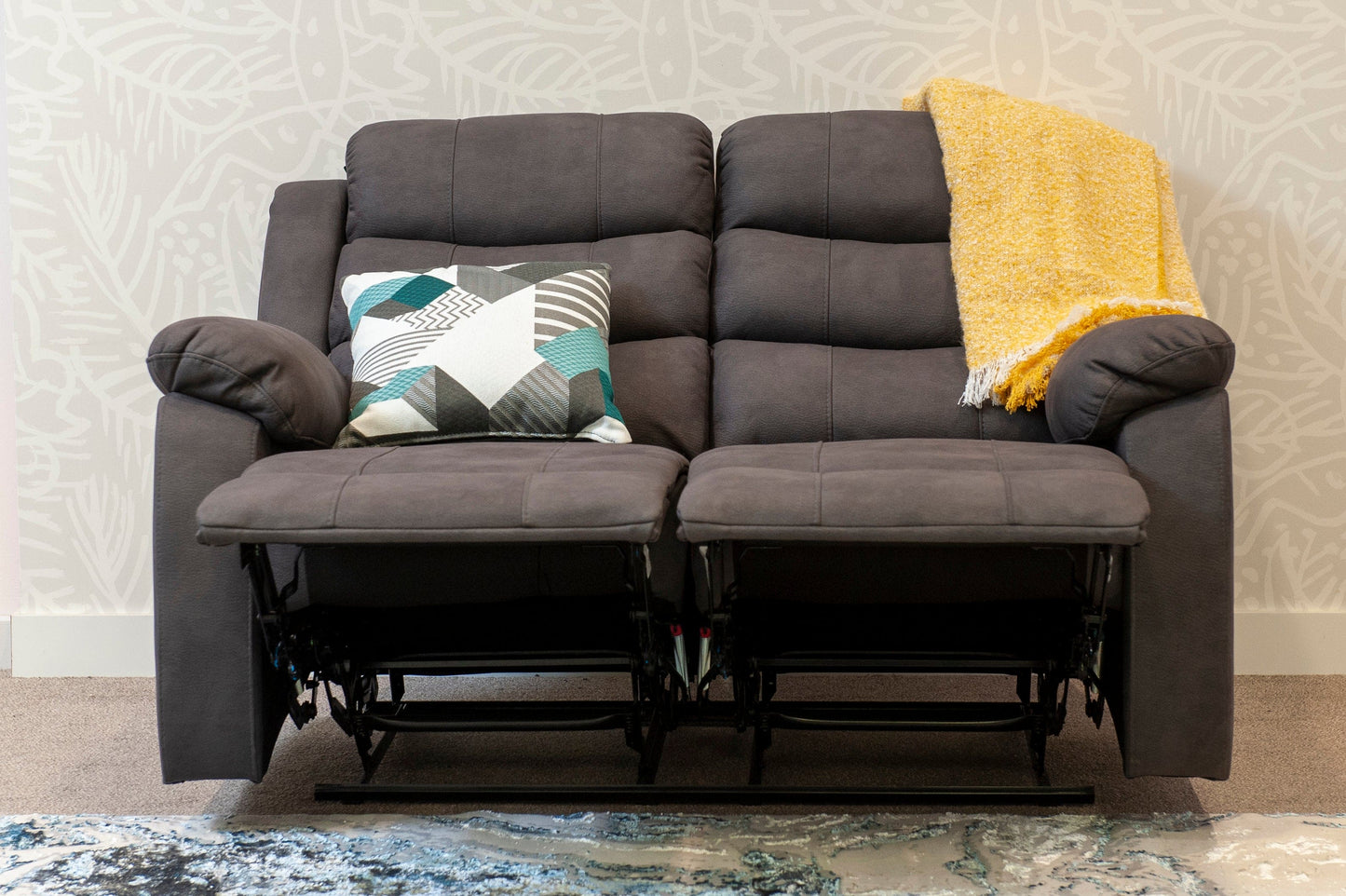 Willow Dark Grey Easy Clean Fabric With Manual Reclining Feature Seater Sofa Set Range