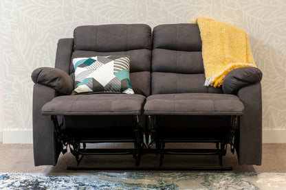 Willow Dark Grey Easy Clean Fabric With Manual Reclining Feature Seater Sofa Set Range