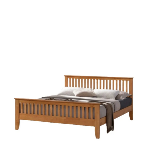 Torino 4"6' Double Real Hardwood Oak Bed Frame