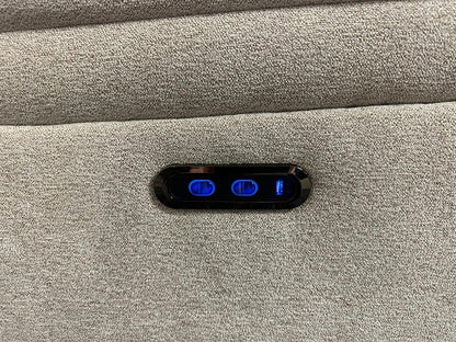 "Barre" Electric Reclining Cream / Oatmeal Fabric Sofa Range - USB Charging Ports