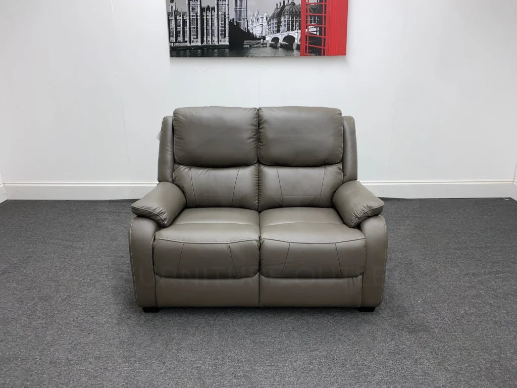 Daytona Grey Leather 2 Seater Sofa Sofas