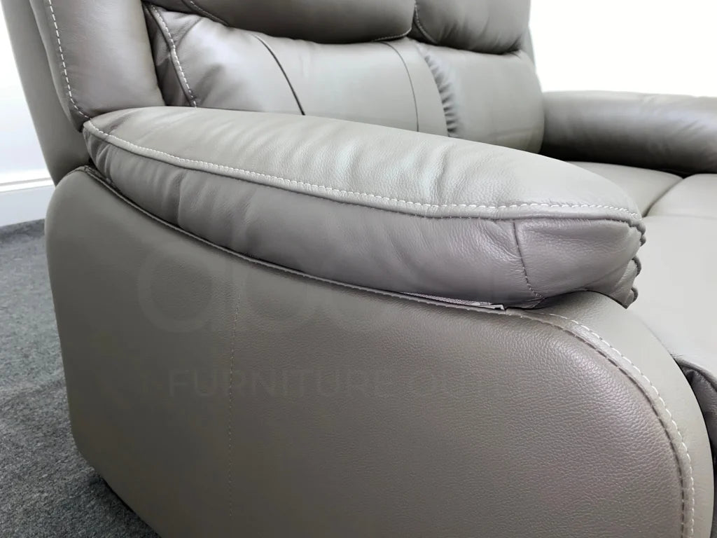 Daytona Grey Leather 2 Seater Sofa Sofas