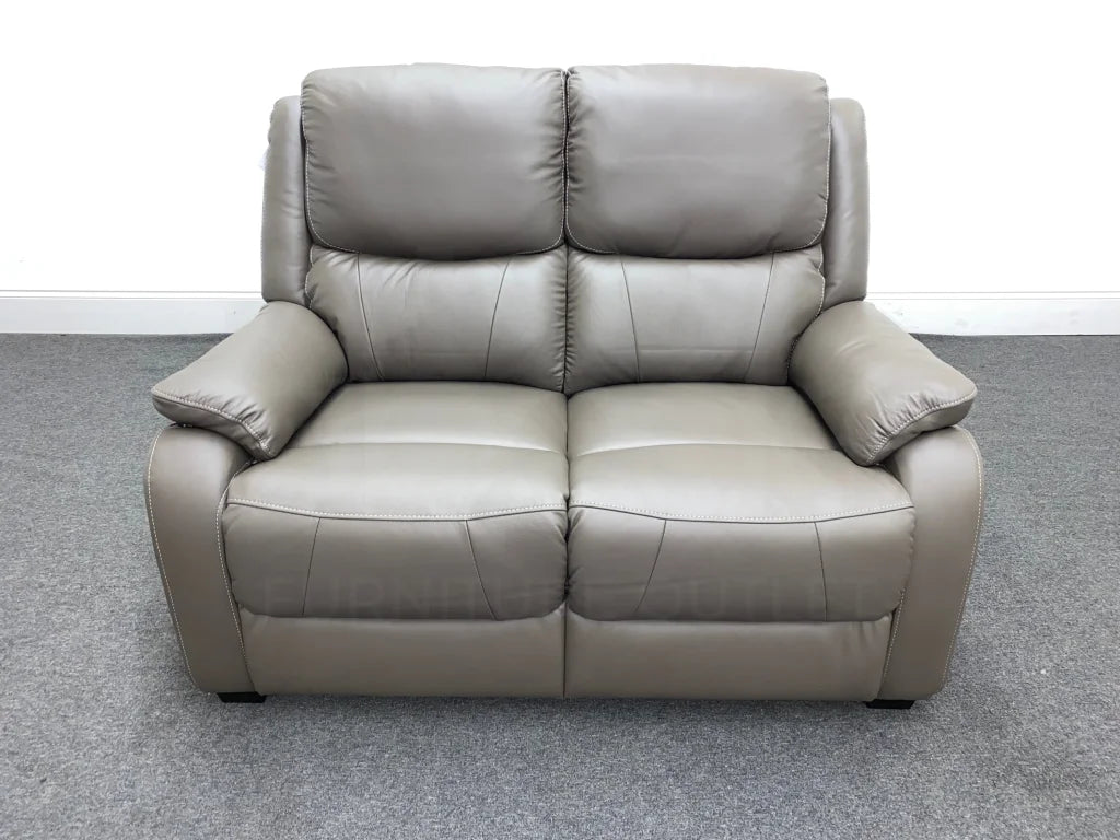 Daytona Grey Leather 2 Seater Sofa Sofas