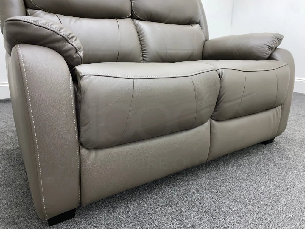 Daytona Grey Leather 2 Seater Sofa Sofas