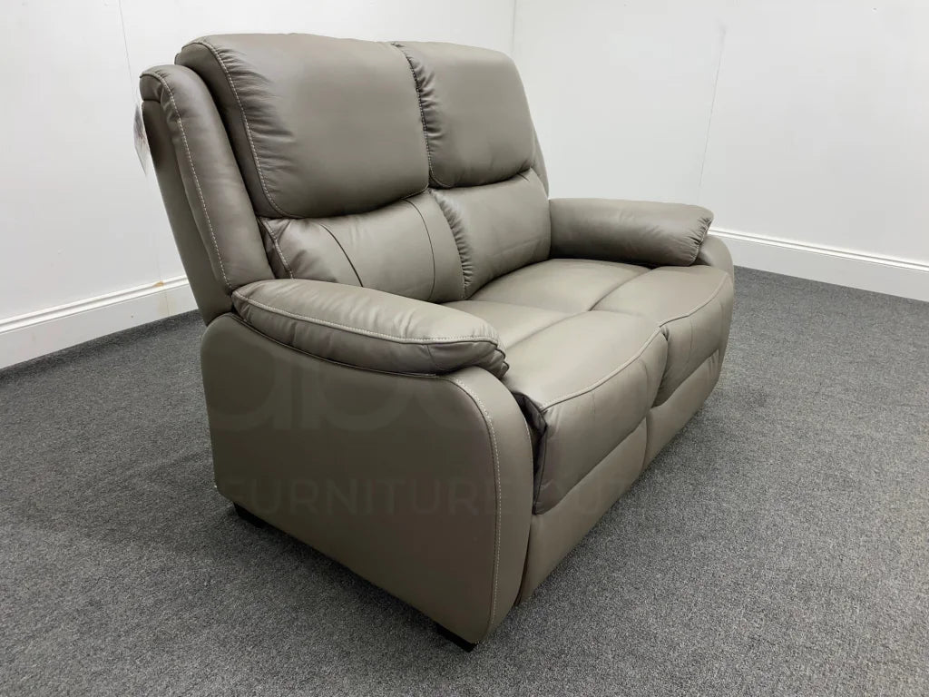 Daytona Grey Leather 2 Seater Sofa Sofas