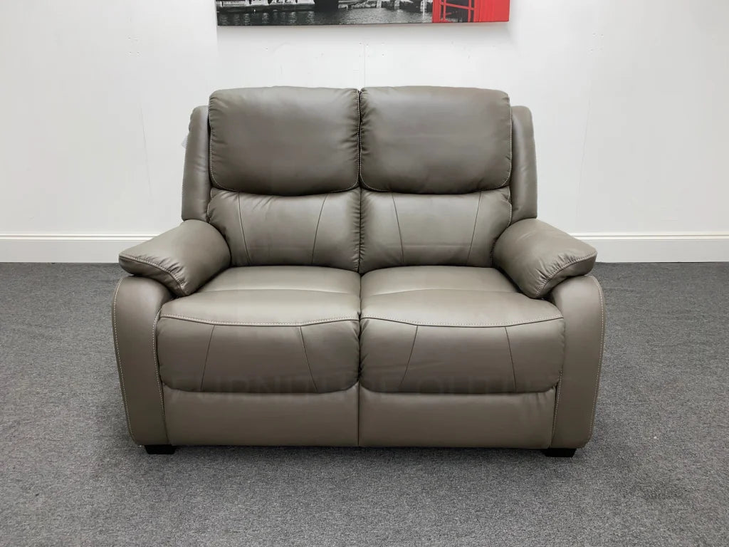 Daytona Grey Leather 2 Seater Sofa Sofas