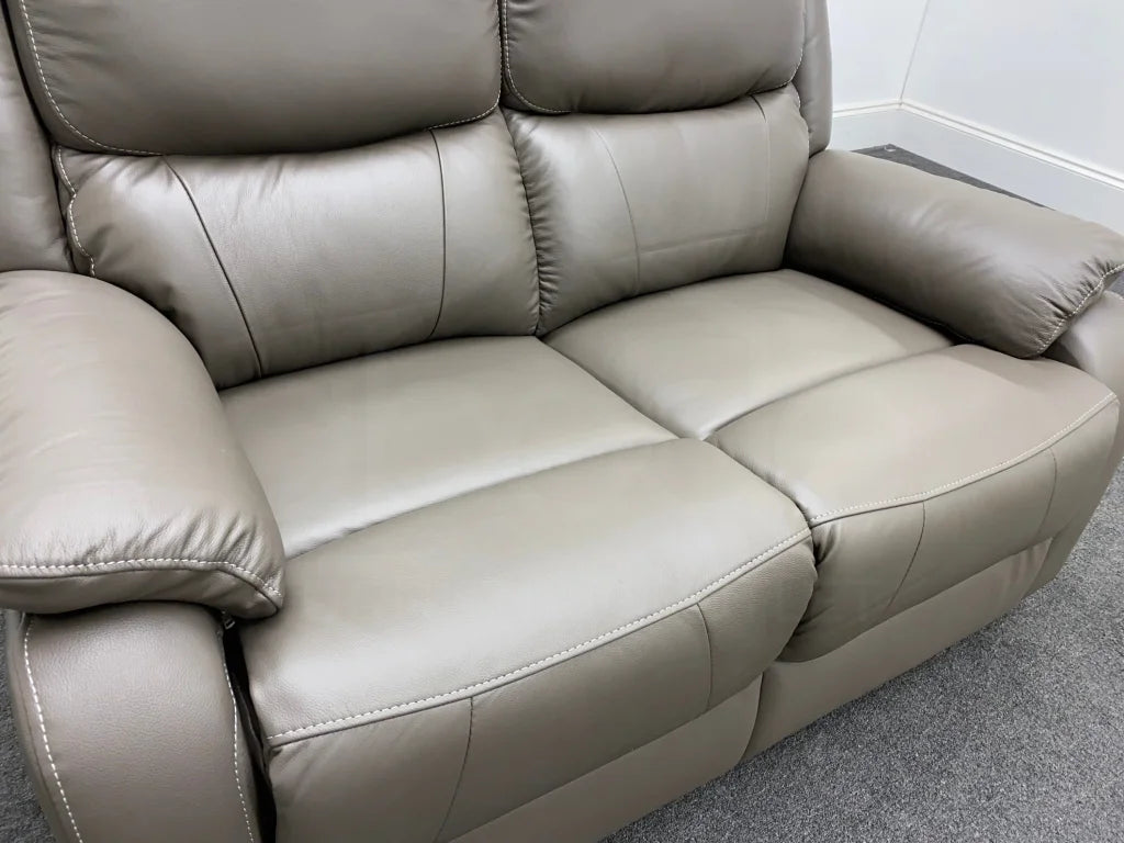 Daytona Grey Leather 2 Seater Sofa Sofas