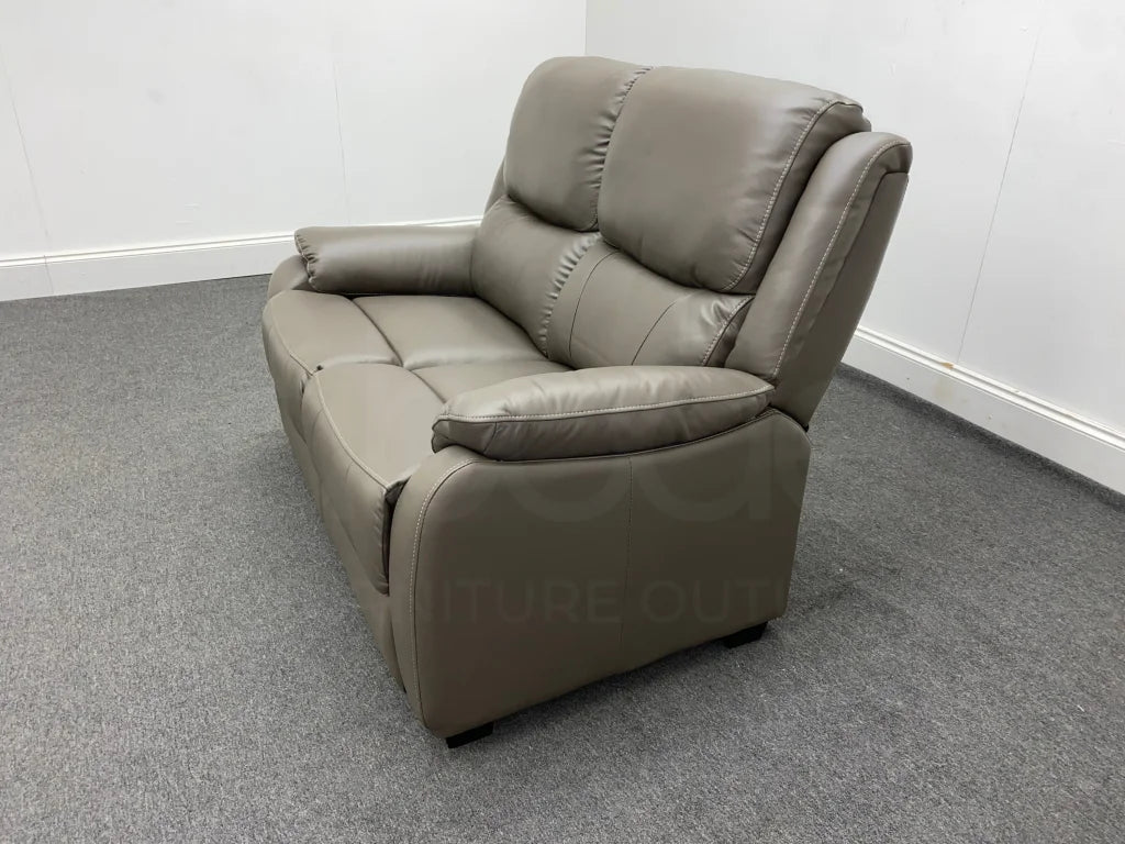 Daytona Grey Leather 2 Seater Sofa Sofas