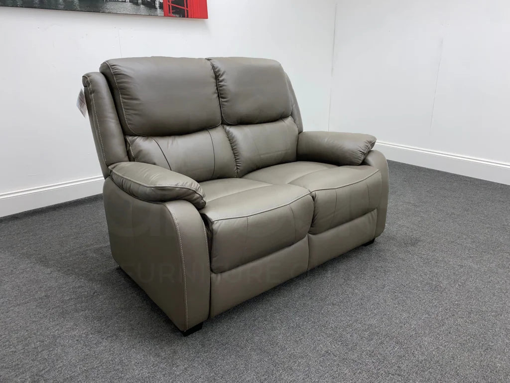Daytona Grey Leather 2 Seater Sofa Sofas