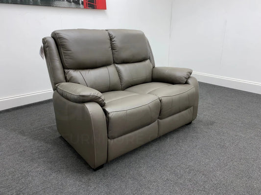 Daytona Grey Leather 2 Seater Sofa Sofas