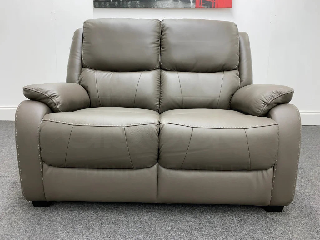 Daytona Grey Leather 2 Seater Sofa Sofas