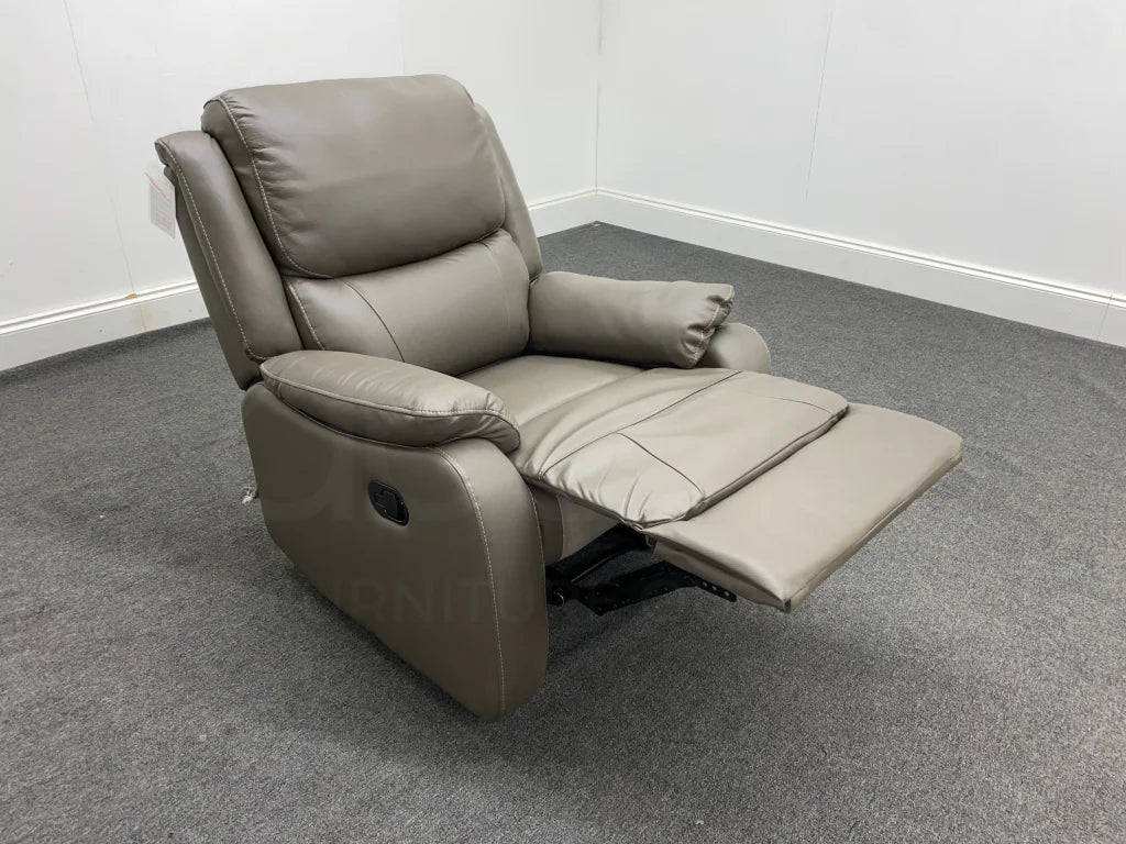 Daytona Grey Leather Recliner Armchair Sofas