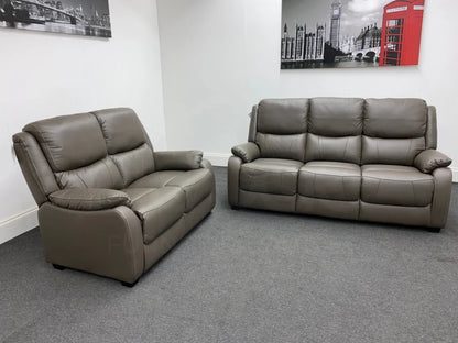 Daytona Grey Leather 3 + 2 Seater Sofa Set Sofas