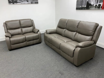 Daytona Grey Leather 3 + 2 Seater Sofa Set Sofas
