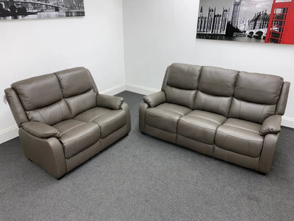 Daytona Grey Leather 3 + 2 Seater Sofa Set Sofas