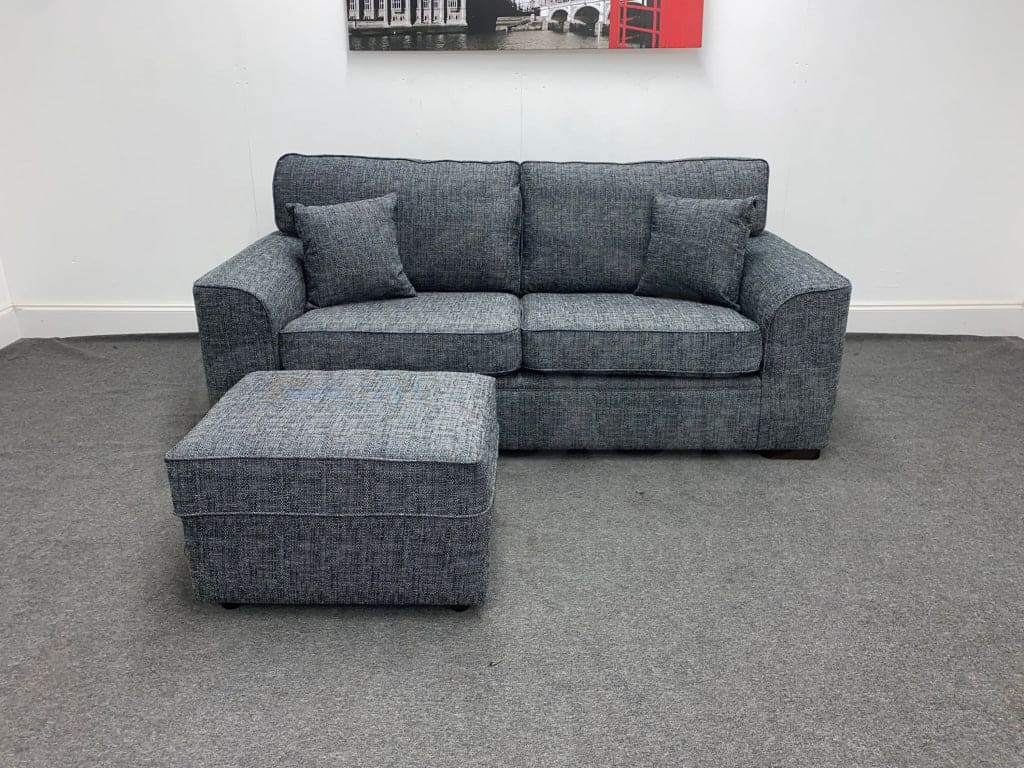 Dfs Millie Express 3 Seater Sofa + Footstool - Charcoal Sofas