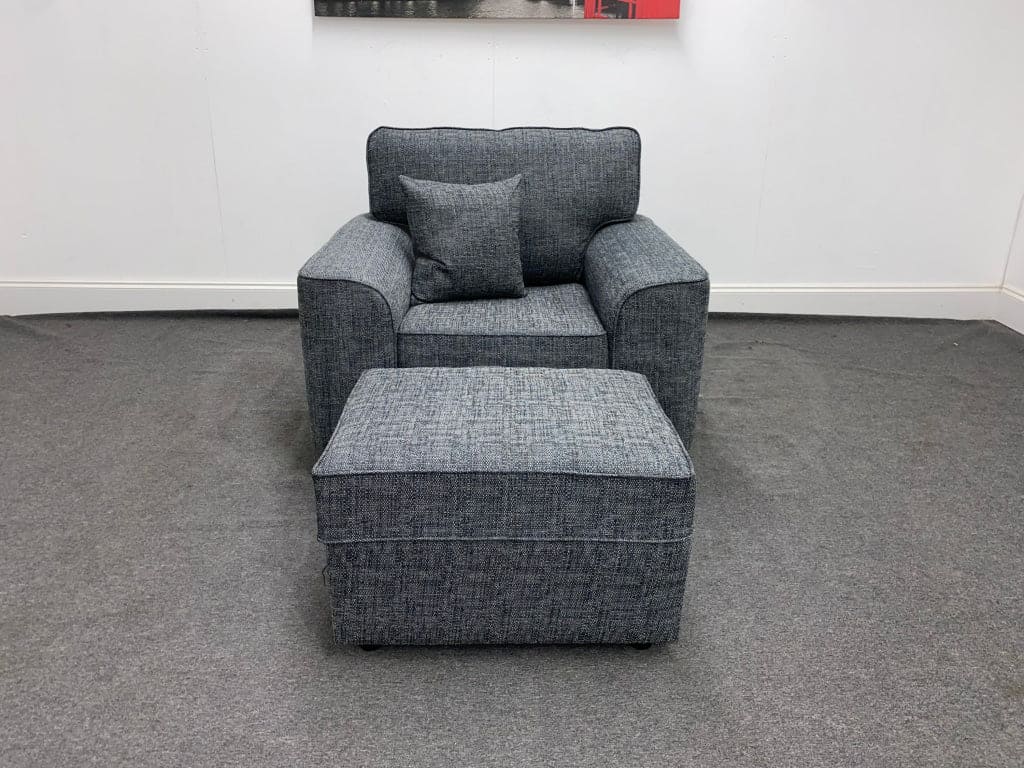 Dfs Millie Express Armchair + Footstool - Charcoal Sofas