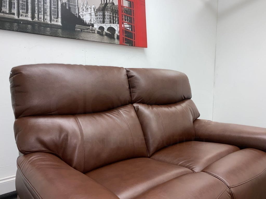 Dfs Pryme Brown Leather Electric Reclining 3 Seater + 2 Sofa Suite Set Usb Ports & Drop Down Tray