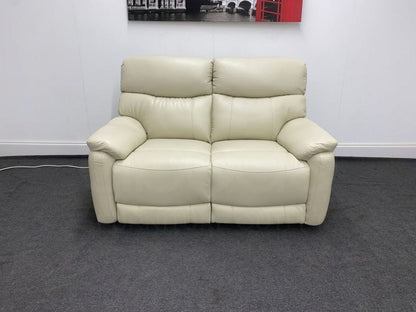 Dfs Pryme Ivory / Cream Leather Electric Power Reclining 3 Seater 2 & Armchair Sofa Suite Set