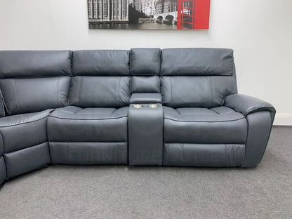 Electric Recliner Grey Fabric Lhf Corner Sofa Sofas