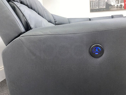Electric Recliner Grey Fabric Lhf Corner Sofa Sofas