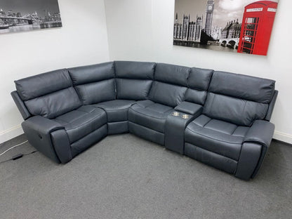 Electric Recliner Grey Fabric Lhf Corner Sofa Sofas