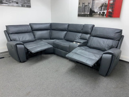 Electric Recliner Grey Fabric Lhf Corner Sofa Sofas