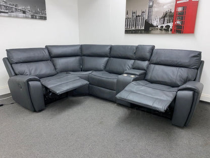 Electric Recliner Grey Fabric Lhf Corner Sofa Sofas