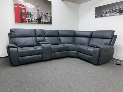 Electric Recliner Grey Fabric Rhf Corner Sofa Sofas