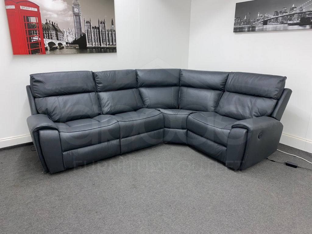 Electric Recliner Grey Fabric Rhf Corner Sofa Without Console Sofas