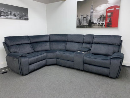 Electric Recliner Grey Velvet Lhf Corner Sofa Sofas