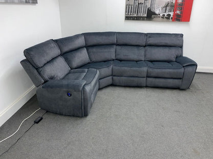 Electric Recliner Grey Velvet Lhf Corner Sofa Without Console Sofas