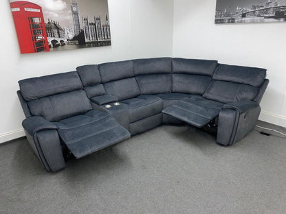 Electric Recliner Grey Velvet Rhf Corner Sofa Sofas