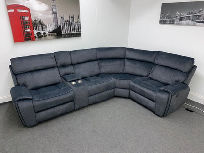 Electric Recliner Grey Velvet Rhf Corner Sofa Sofas