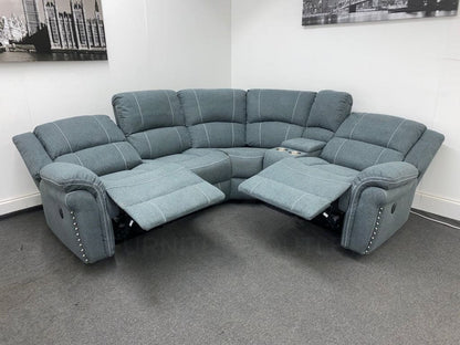 “Finsbury Express’ Grey Fabric Electric Recliner Rhf Modular Corner Sofa Sofas