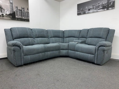 “Finsbury Express’ Grey Fabric Electric Recliner Rhf Modular Corner Sofa Sofas