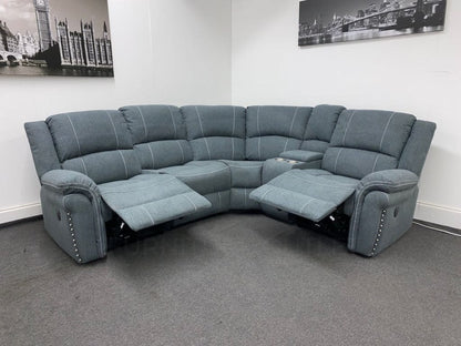 “Finsbury Express’ Grey Fabric Electric Recliner Rhf Modular Corner Sofa Sofas