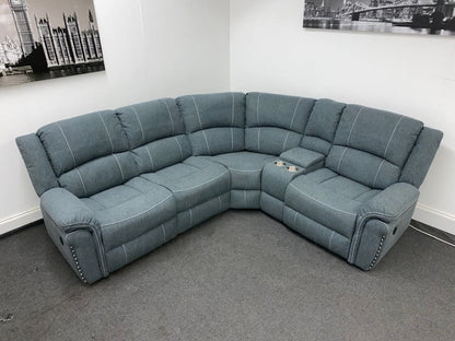 “Finsbury Express’ Grey Fabric Electric Recliner Rhf Modular Corner Sofa Sofas