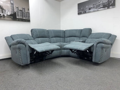 “Finsbury Express’ Grey Fabric Electric Recliner Rhf Modular Corner Sofa Sofas