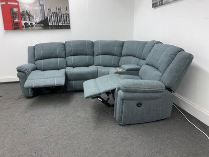 “Finsbury Express’ Grey Fabric Electric Recliner Rhf Modular Corner Sofa Sofas