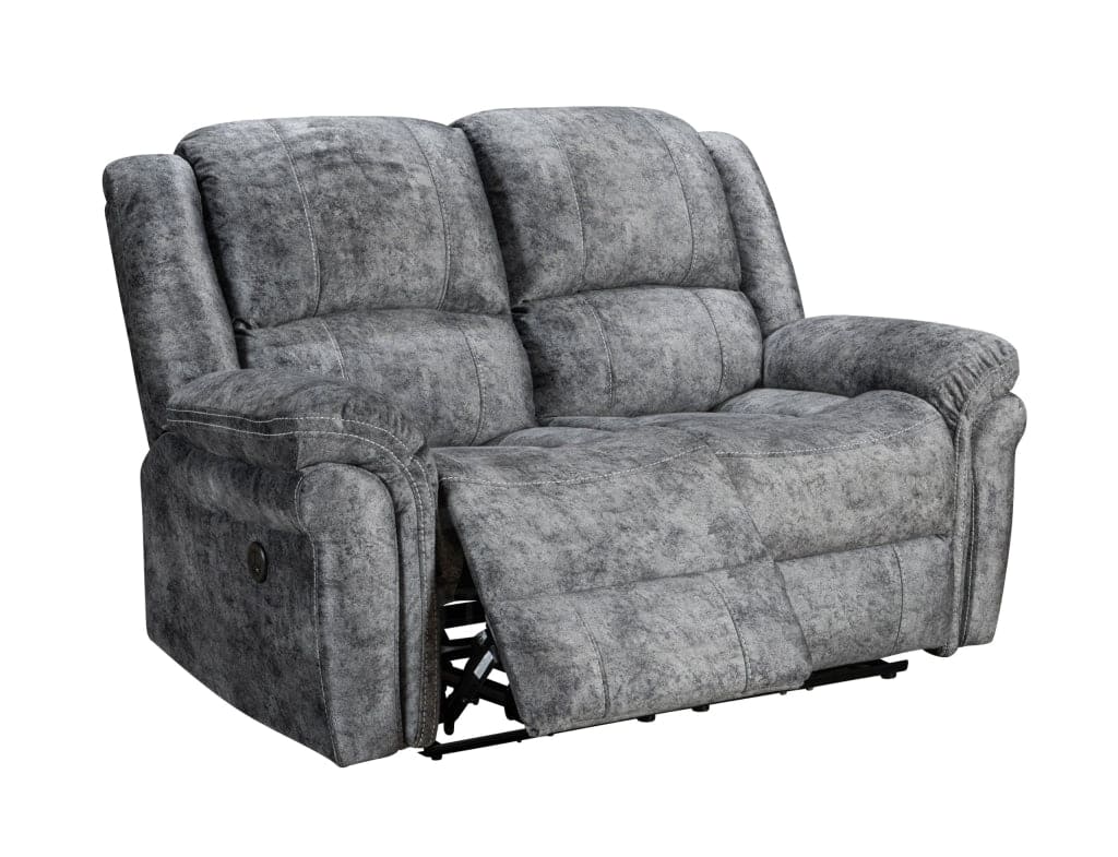 ’Finsbury Express’ Grey Plush Velvet 2 Seater Electric Reclining Sofa Sofas