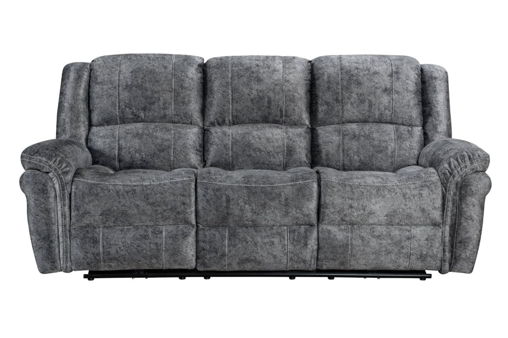 ’Finsbury Express’ Grey Plush Velvet 3 Seater Electric Reclining Sofa Sofas